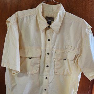 Men's XL Morgan Creek Outfitters Yellow Short Sleeve Vented Fishing Shirt